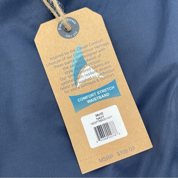 Tailor Vintage New Canaan Slim Fit golf performance Navy pants 36X30 NWT - Picture 12 of 13